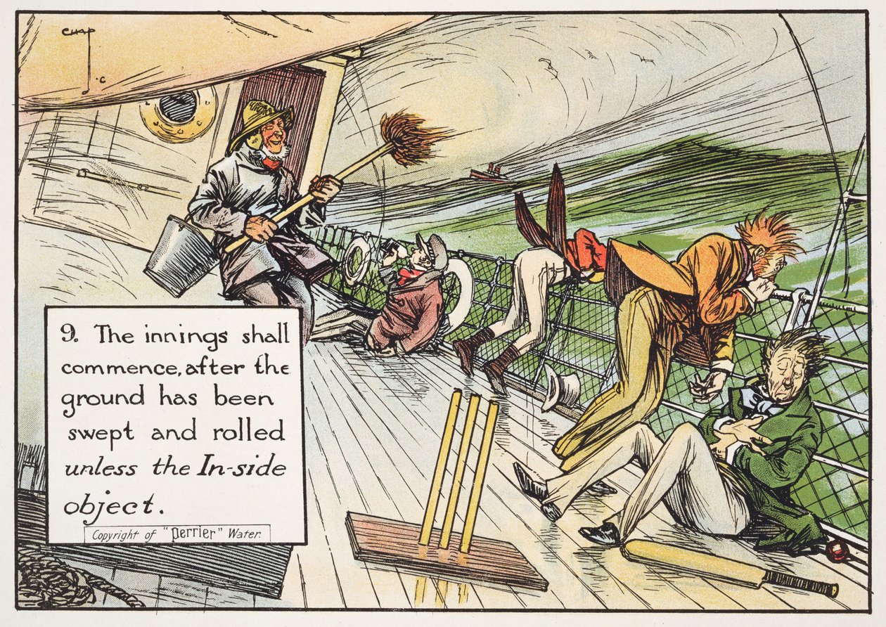 (9) O turno começará após o solo ter sido varrido e rolado, a menos que o objeto In-side, de &39;Laws of Cricket&39;, publicado em 1910 de Charles Crombie