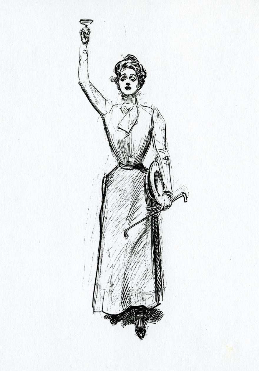 Uma garota Gibson usando equipamento de montaria, c.1902 de Charles Dana Gibson
