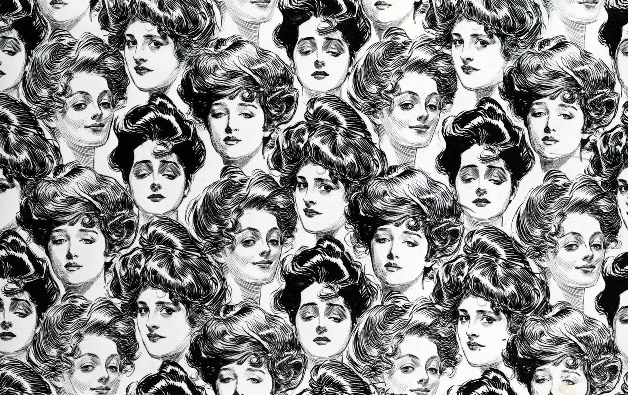 Design para papel de parede, adequado para um apartamento de solteiro, 1902 de Charles Dana Gibson