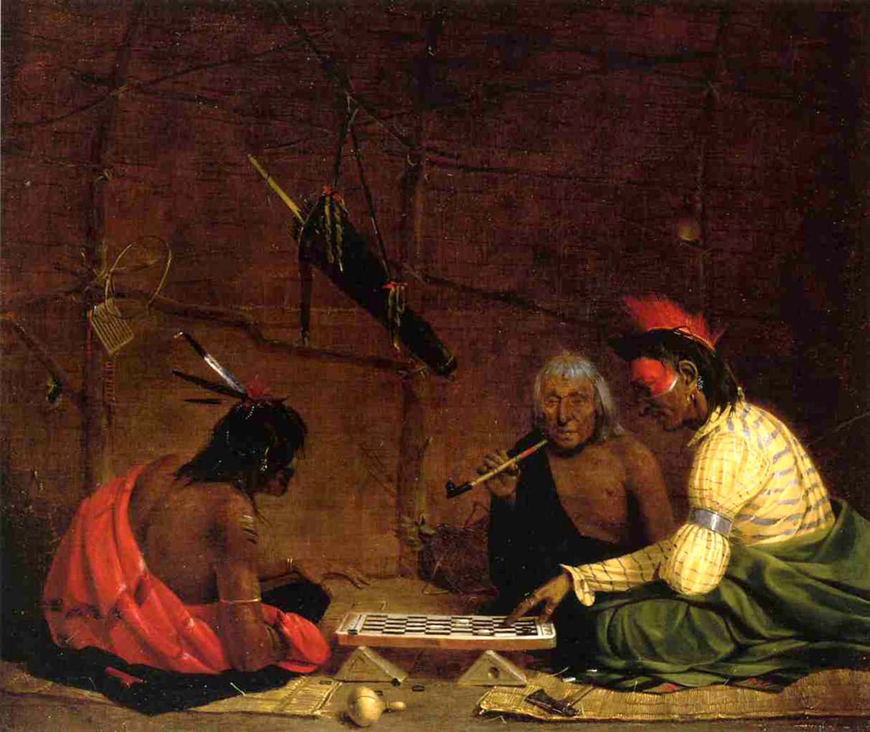 Índios Winnebago jogando damas, 1842 de Charles Deas