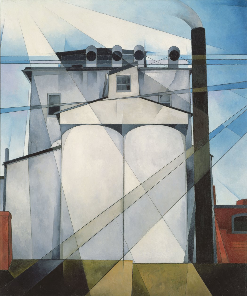 My Egypt, 1927 (óleo, grafite e lápis de grafite no quadro de composição) de Charles Demuth