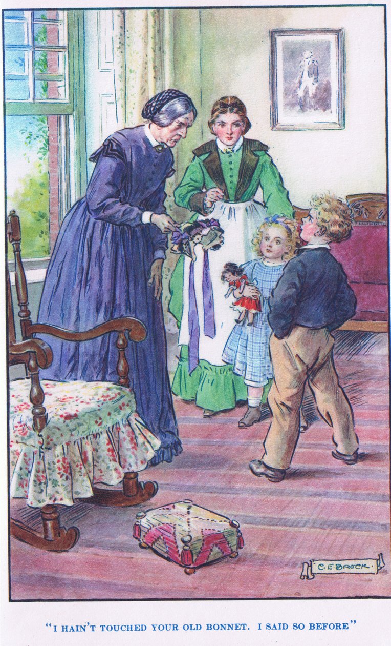 Bonnet de Beulah, ilustração de &39;histórias modernas&39; de Charles Edmund Brock