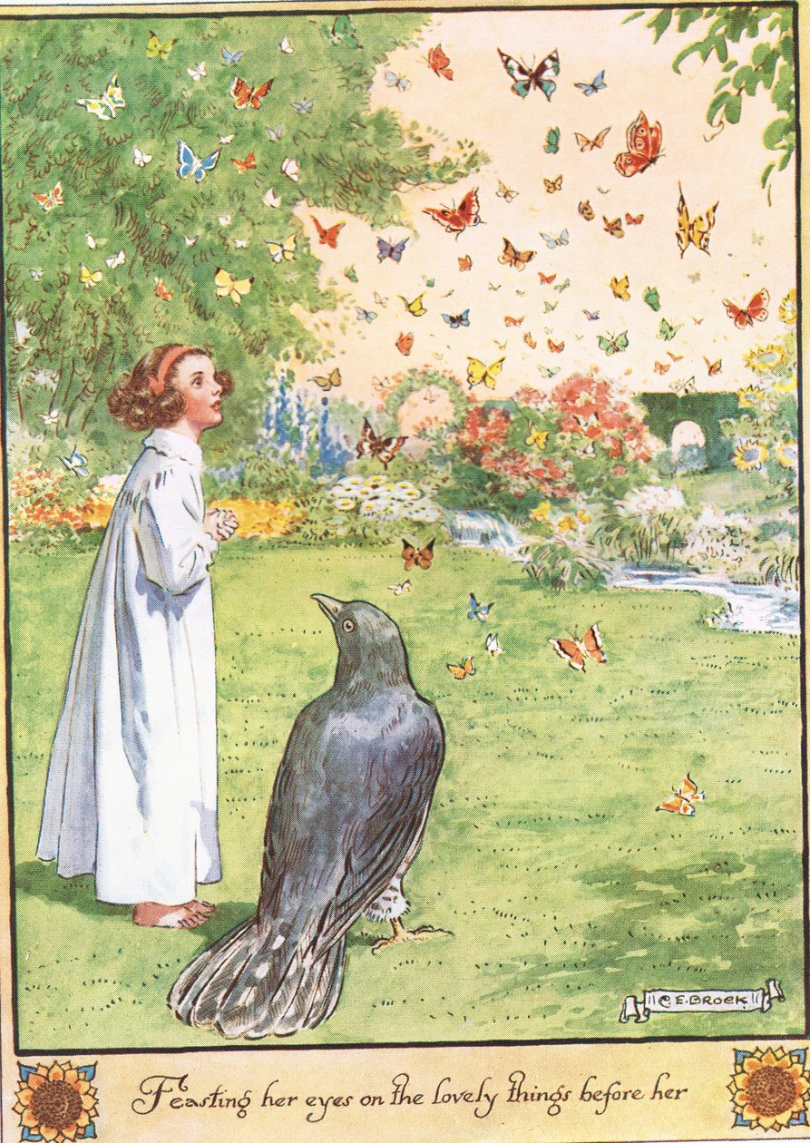 Festejando seus olhos nas coisas adoráveis diante dela, ilustração de &39;The Cuckoo Clock&39;, de Mrs Molesworth, publicada pela Macmillan em 1930 de Charles Edmund Brock