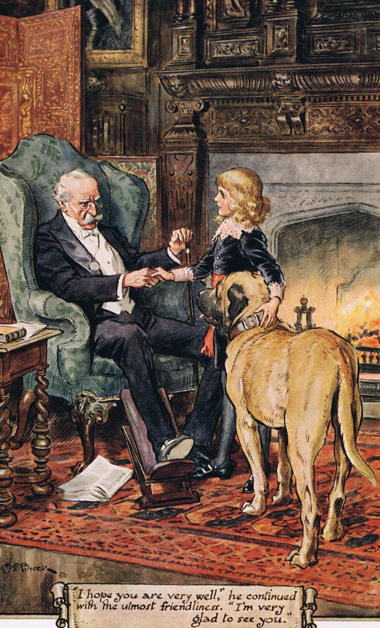 "Espero que você esteja muito bem", continuou ele com a maior cordialidade: "Estou muito feliz em vê-lo", em 1936. de Charles Edmund Brock