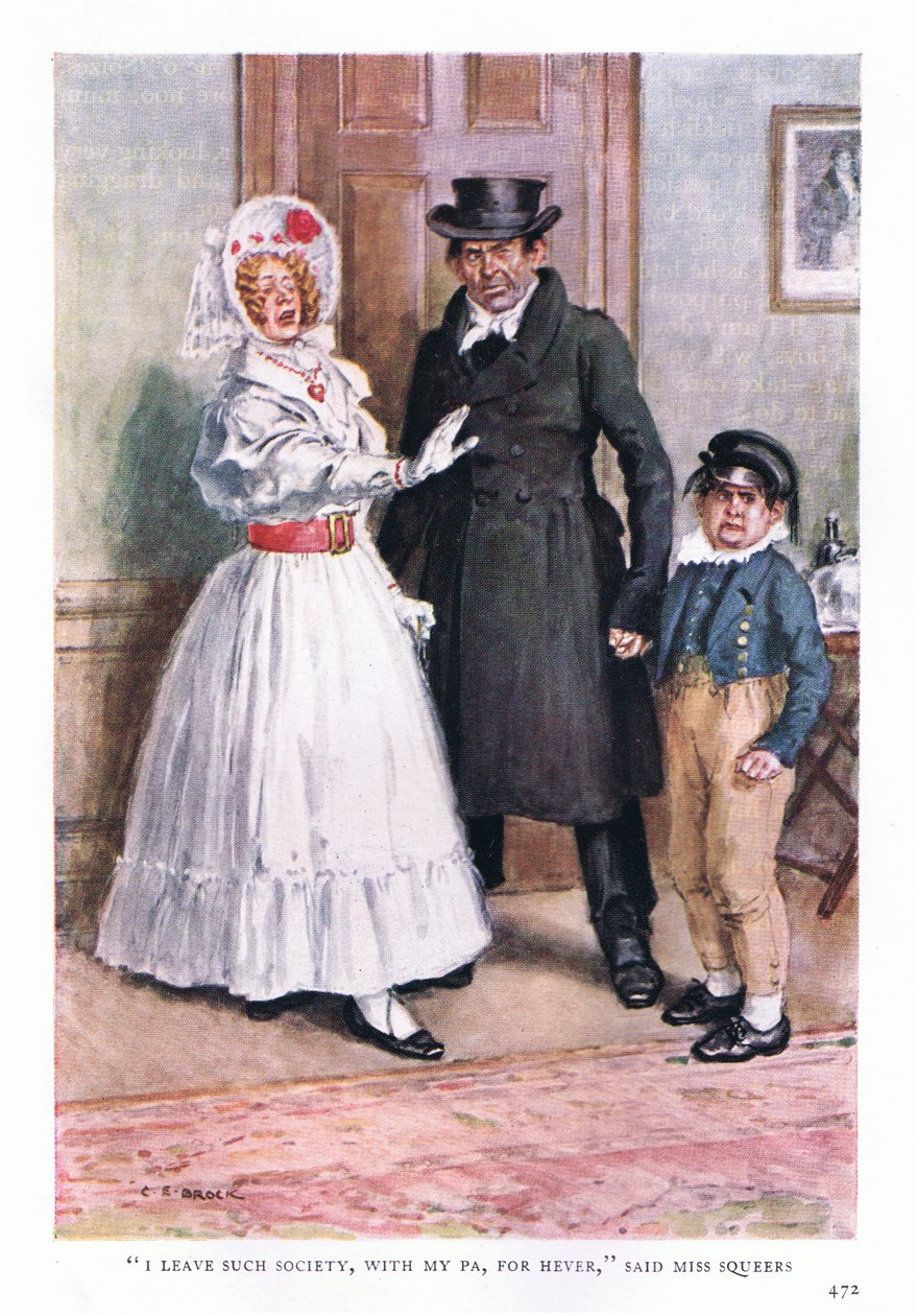 Deixo essa sociedade, com meu pai, porque hever disse senhorita Squeers de Charles Edmund Brock