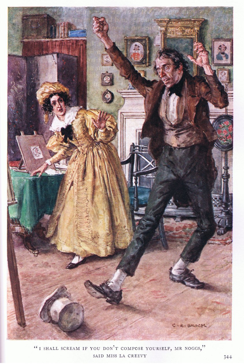 Vou gritar se você não se recompor, Sr. Noggs, disse Miss La Creevy. de Charles Edmund Brock