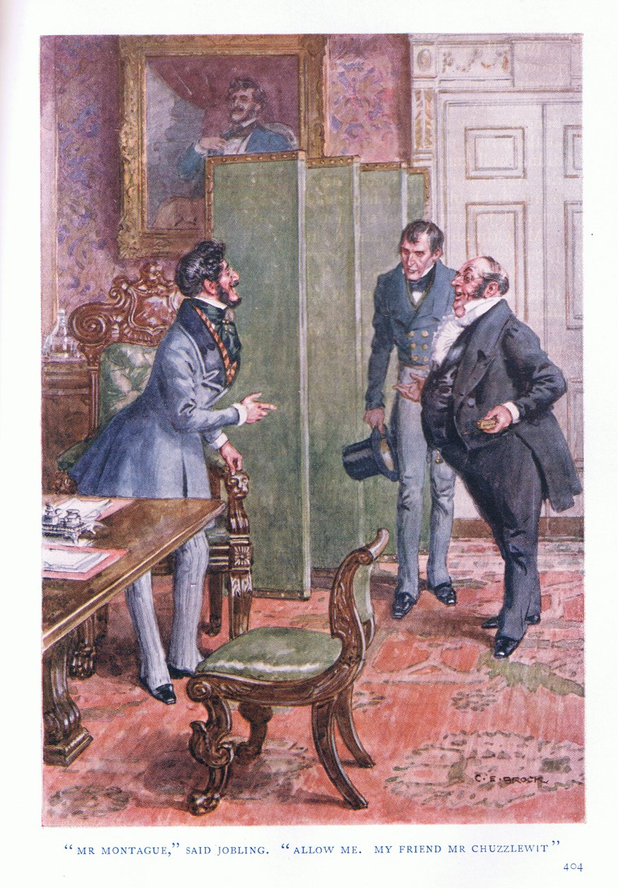 Sr. Montague, disse jobling. Permita-me, meu amigo, Sr. Chuzzlewit. de Charles Edmund Brock