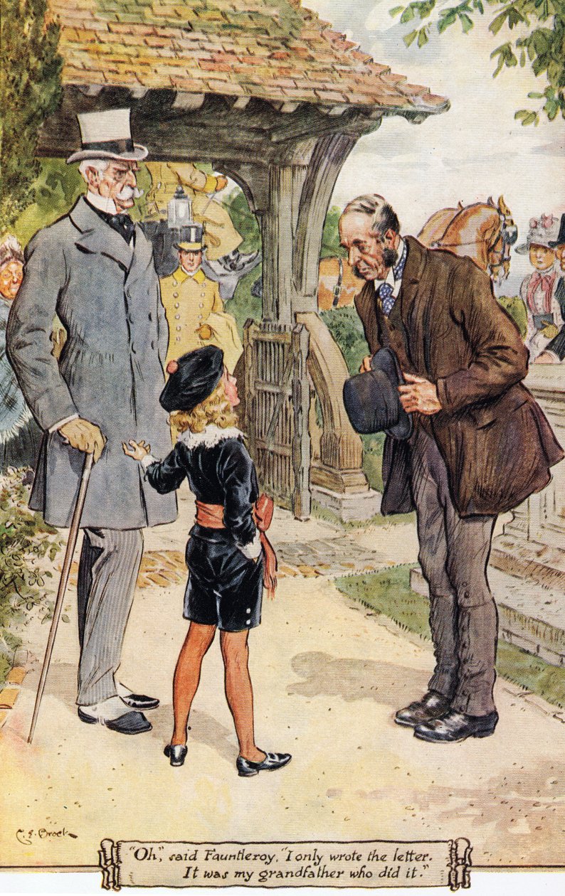 "Oh", disse Fauntleroy, "só escrevi a carta. Foi meu avô que fez isso, 1936 de Charles Edmund Brock