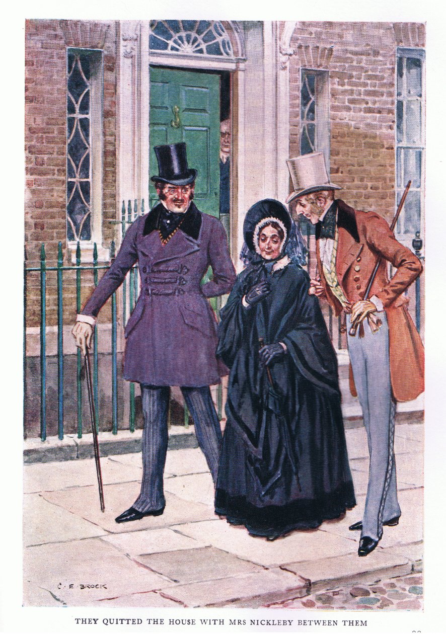 Eles deixaram a casa com a Sra. Nicleby entre eles de Charles Edmund Brock