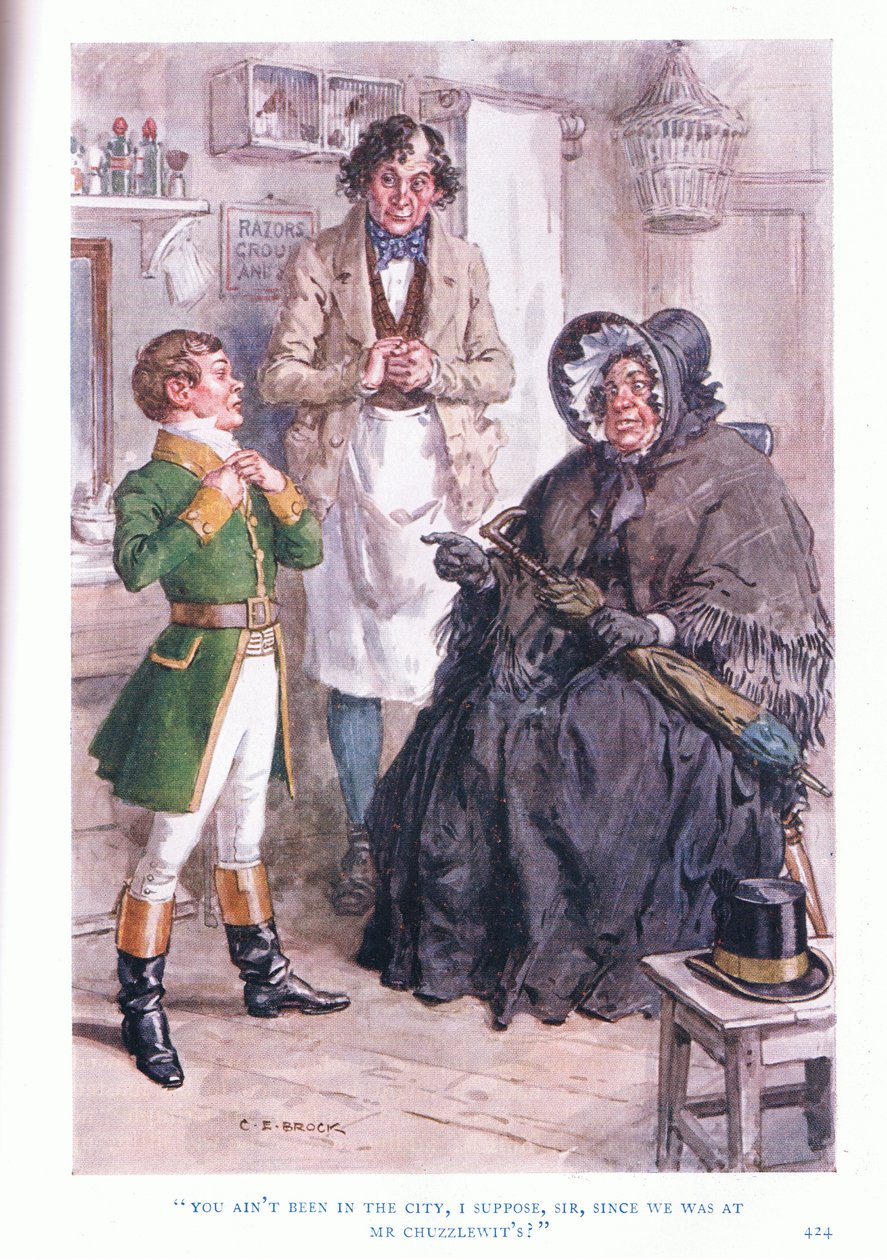 Você não está na cidade, suponho, senhor, já que estávamos na casa do senhor Chuzzlewit. de Charles Edmund Brock