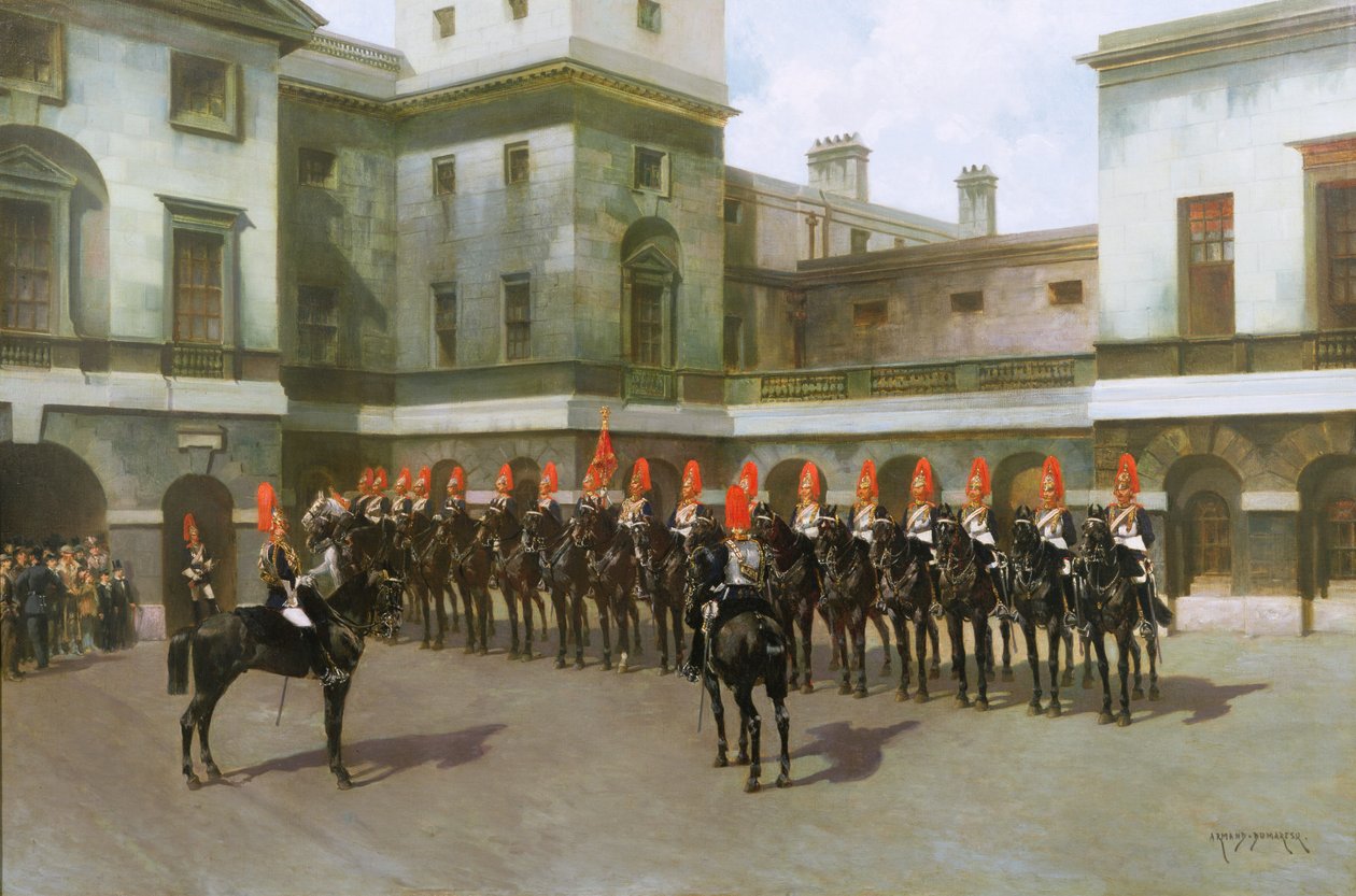 The Blues and Royals, Desfile de montagem de guarda, Whitehall de Charles Edouard Armand Dumaresq