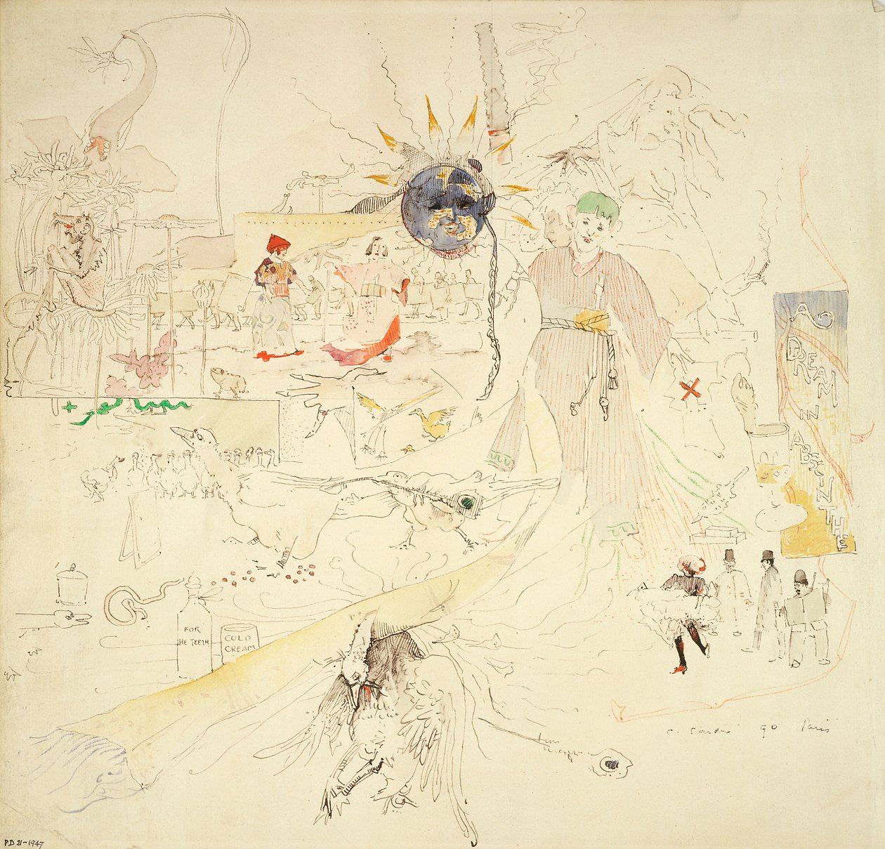 Um sonho em absinto, 1890 (caneta e tinta com wc no papel) de Charles Edward Conder