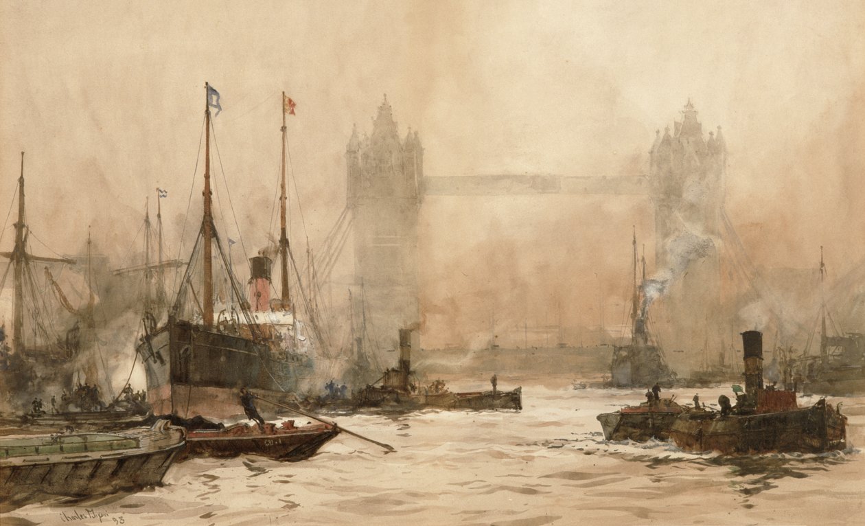 Ponte da torre do cais do jardim da cereja, c.1900 de Charles Edward Dixon