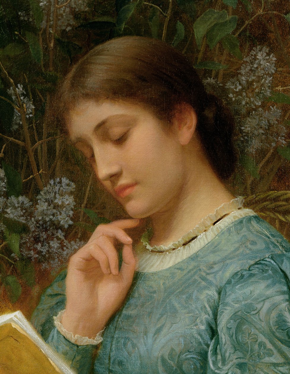 Garota lendo (possivelmente Kate Dickens) de Charles Edward Perugini