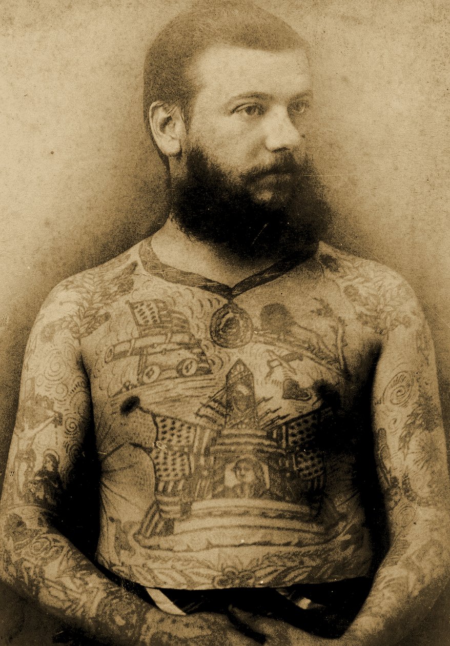 Retrato de um homem tatuado, c.1900 de Charles Eisenmann