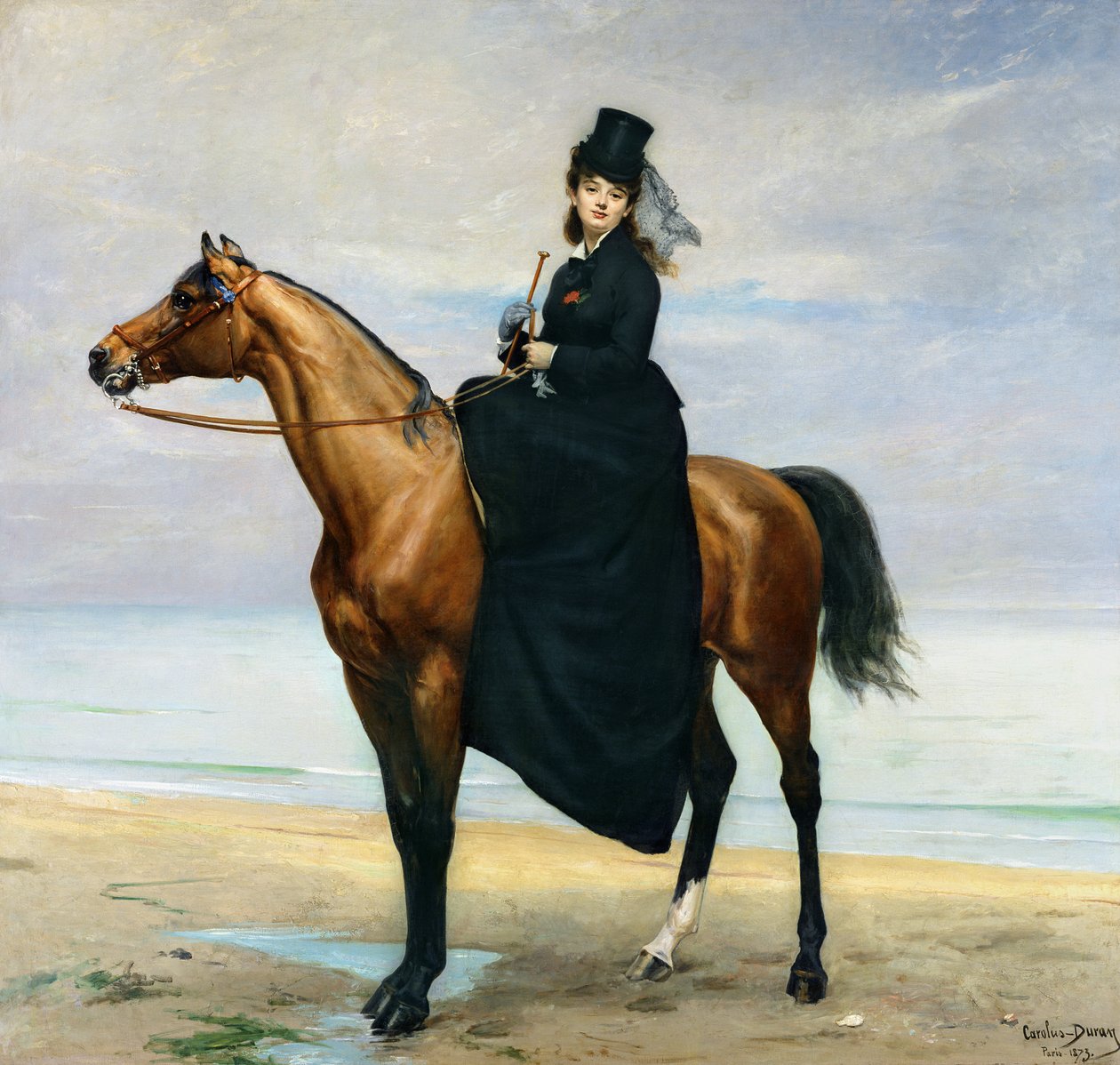 Retrato Equestre de Mademoiselle Croizette, 1873 de Charles Emile Auguste Carolus Duran