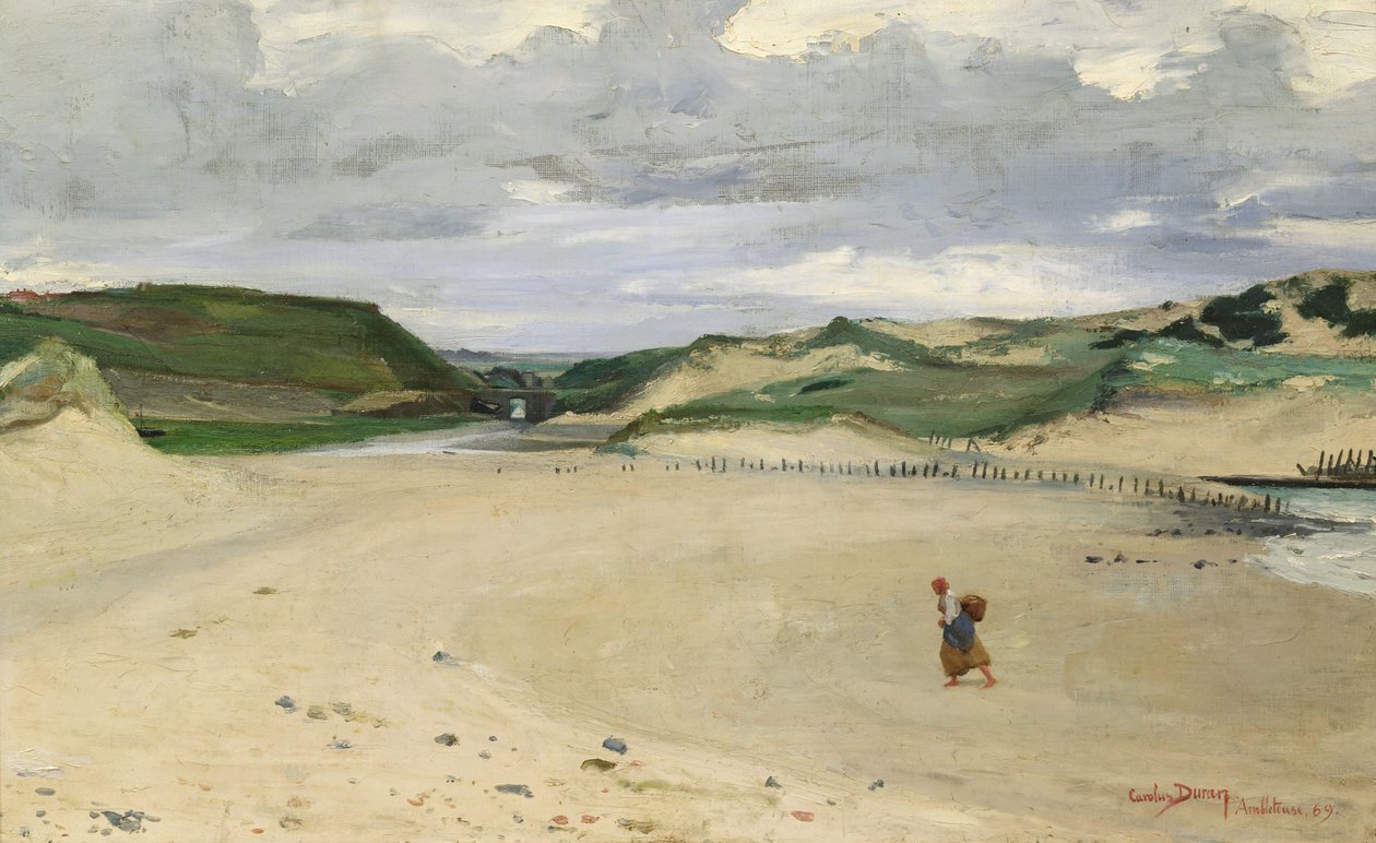 A praia em Ambleteuse, 1869 de Charles Emile Auguste Carolus Duran