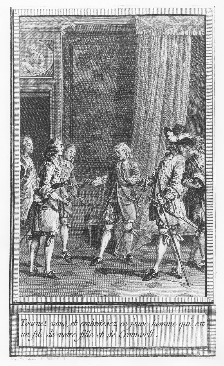 Ilustração de "A Vida e as Aventuras do Sr. Cleveland, Filho Natural de Oliver Cromwell" por Abbé Prévost de Charles Emmanuel Patas