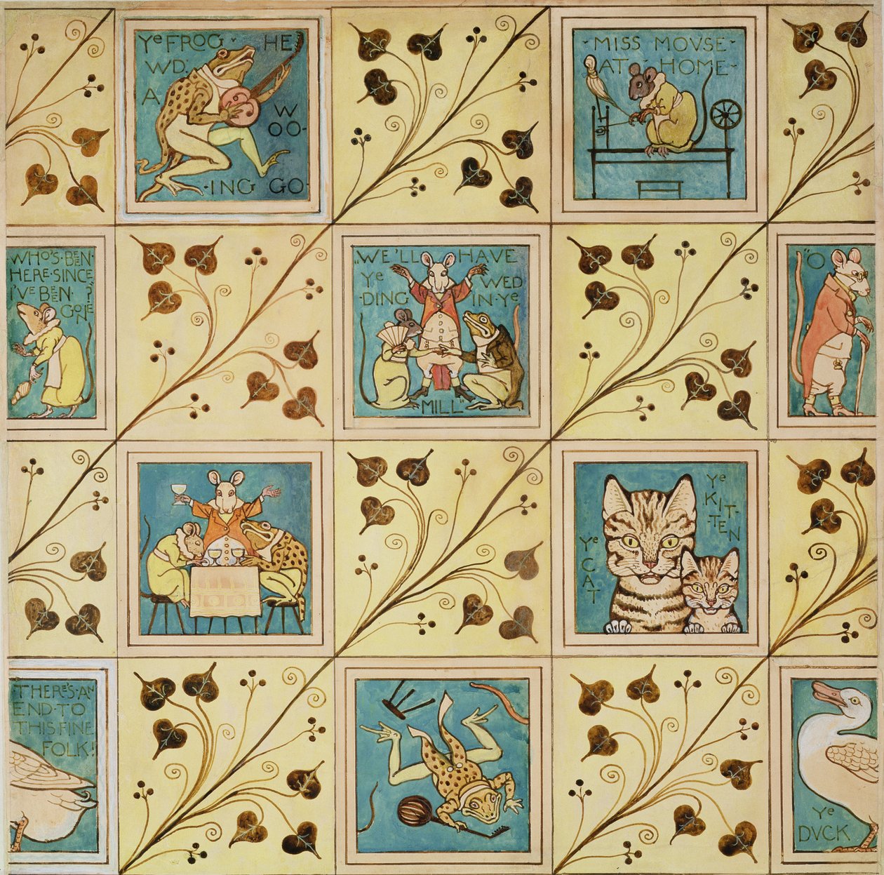 Design para papel de parede de creche (wc e lápis sobre papel) de Charles Francis Annesley Voysey