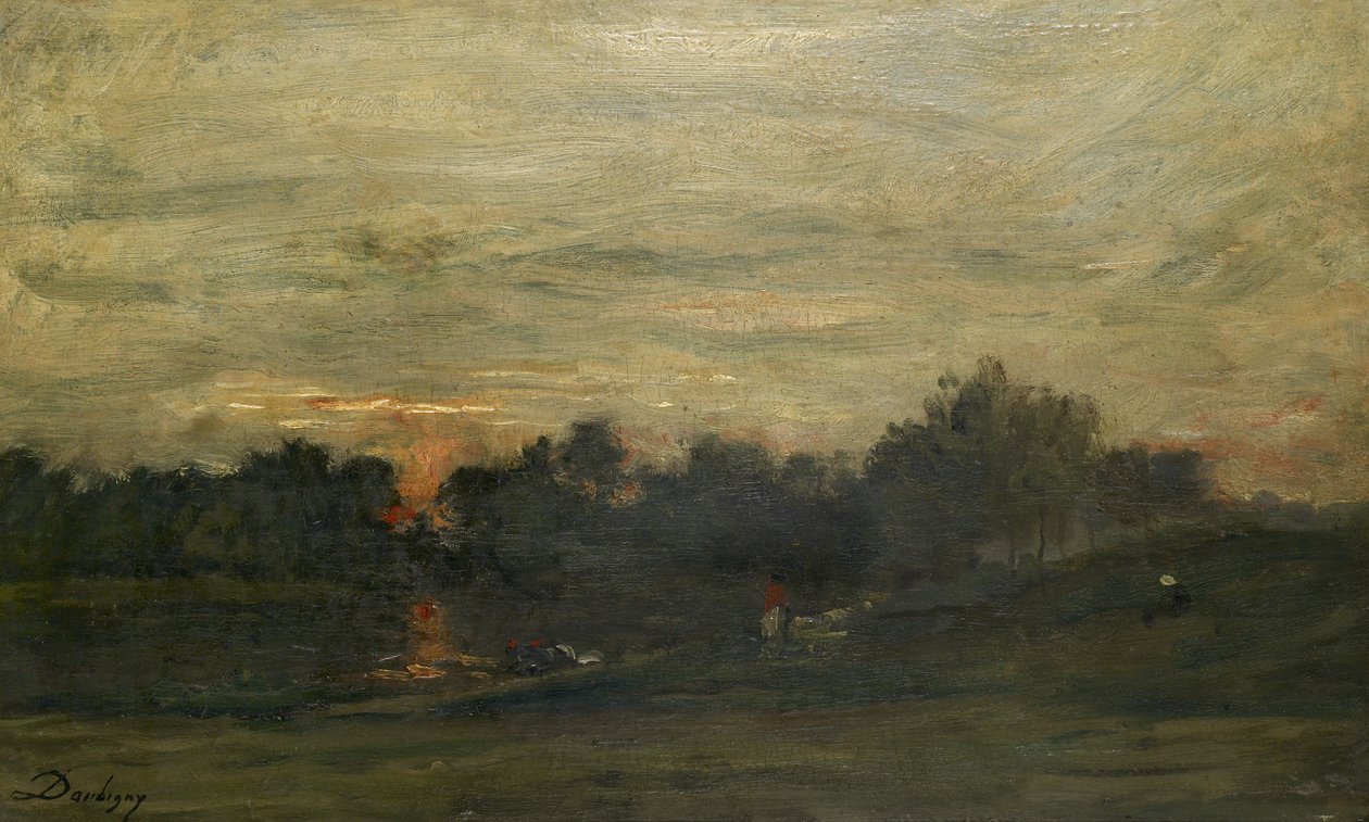 Paisagem: pôr do sol de Charles Francois Daubigny