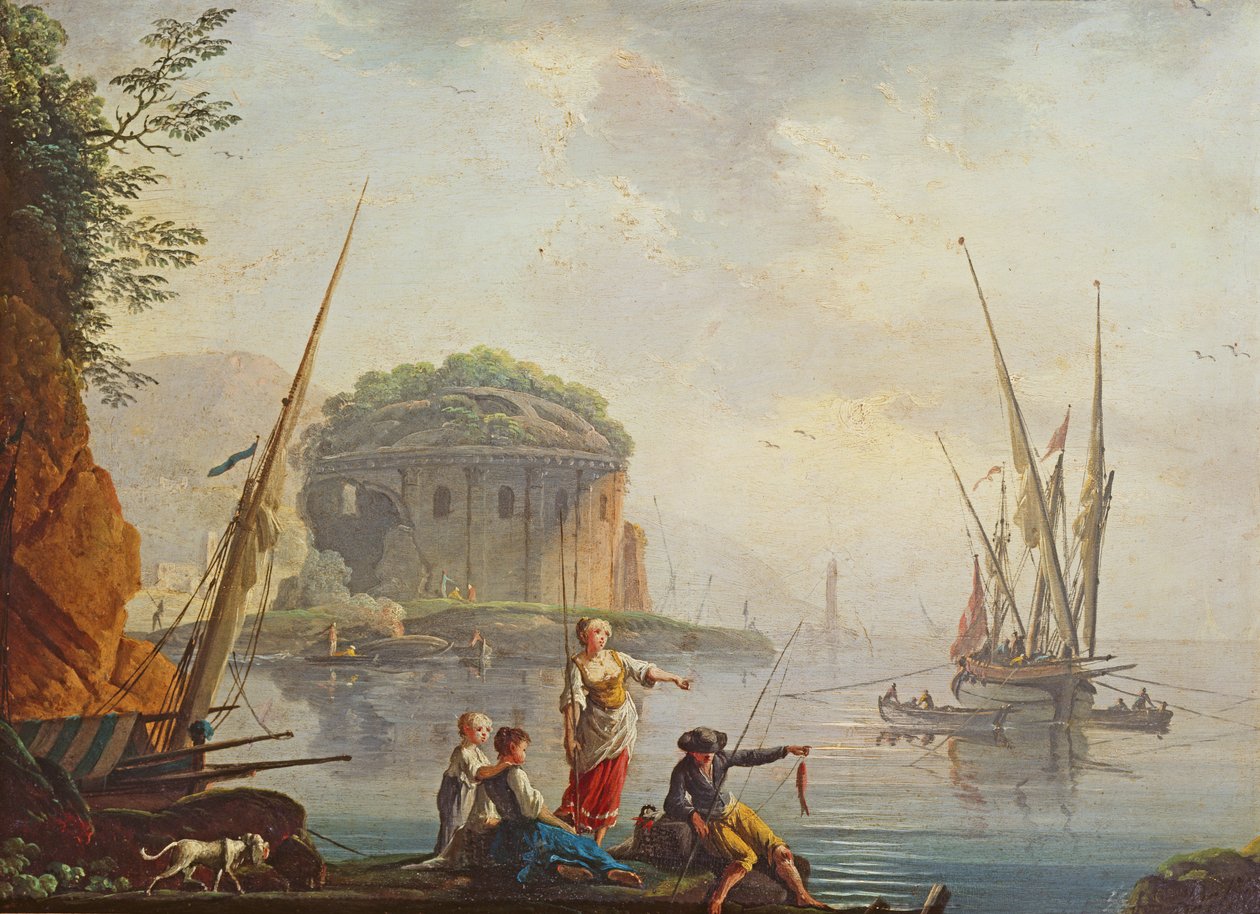 Seascape de Charles Francois Lacroix de Marseille