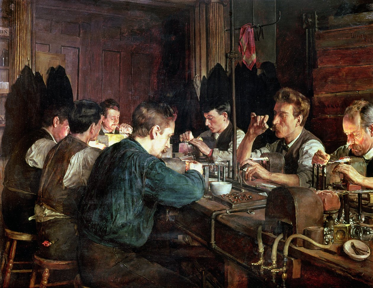 Os sopradores de vidro, 1883 de Charles Frederic Ulrich