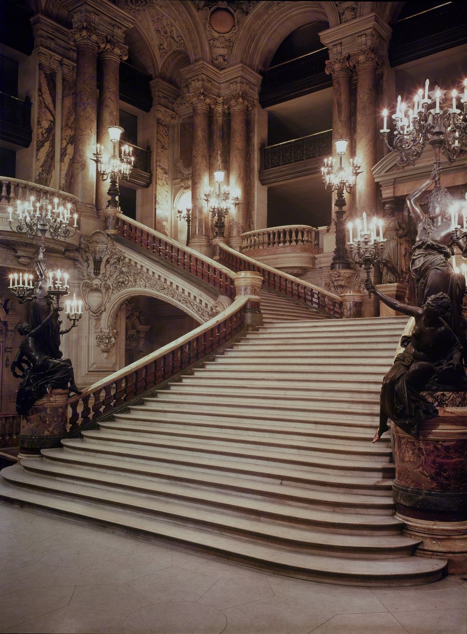 A Grande Escadaria da Ópera-Garnier, 1860-75 de Charles Garnier