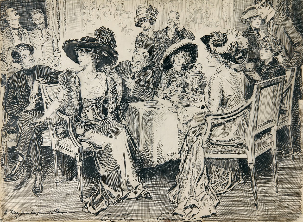 Sua postura, sua inconsciência, a simplicidade vencedora de seus modos foram notados em todos os lugares de Charles Dana Gibson