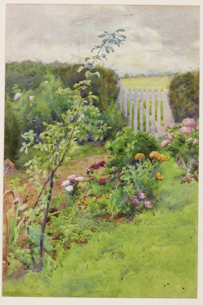 O portão do jardim (bodycolour) de Charles Gogin