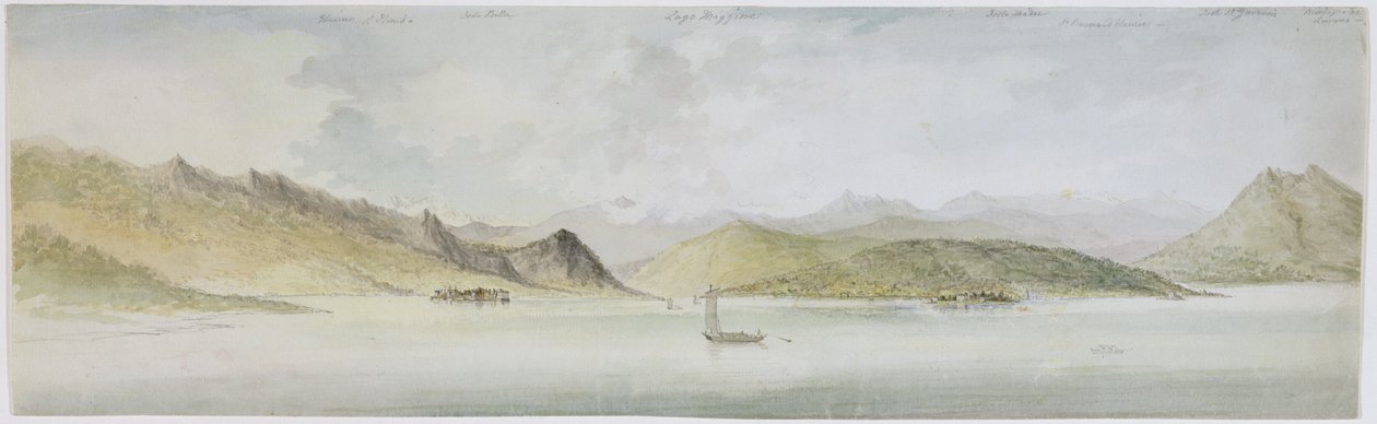 Lago Maggiore (wc, caneta, tinta e grafite sobre papel) de Charles Gore