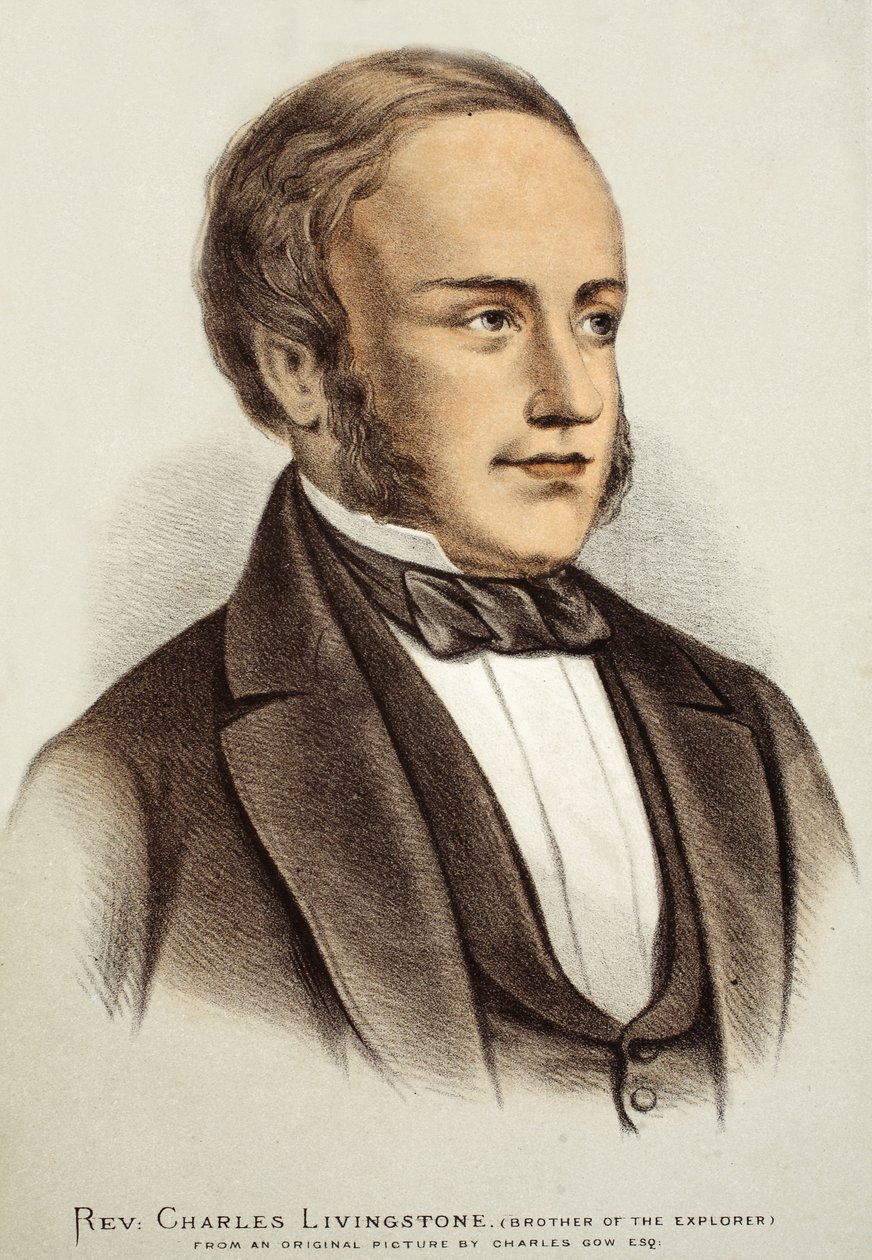 Rev. Charles Livingstone, ilustração da edição pictórica da vida e das descobertas de David Livingstone por J. Ewing Richie, pub. por A. Fullarton & Co., 1876 de Charles Gow