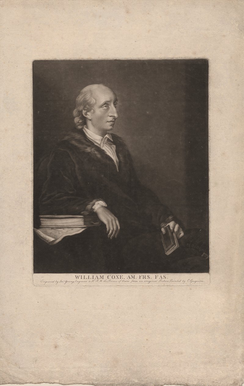 William Coxe, gravado por John Young (1755-1825), c.1785 (mezzotint) de Charles Grignion