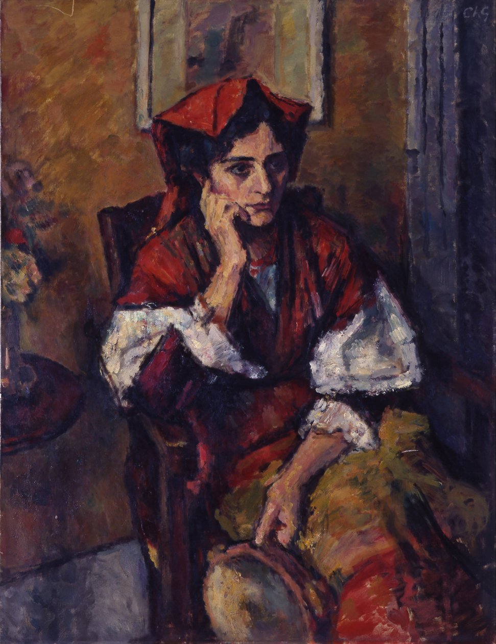 Mulher italiana com pandeiro de Charles Guerin