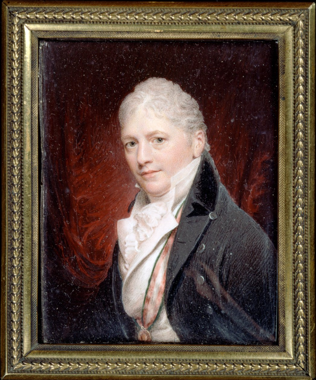 Retrato em miniatura de Sir Peter Francis Bourgeois (após Beechey) de Charles Hayter