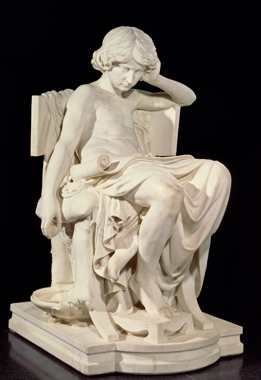 O jovem Aristóteles, 1870 (mármore) de Charles Jean Marie Degeorge