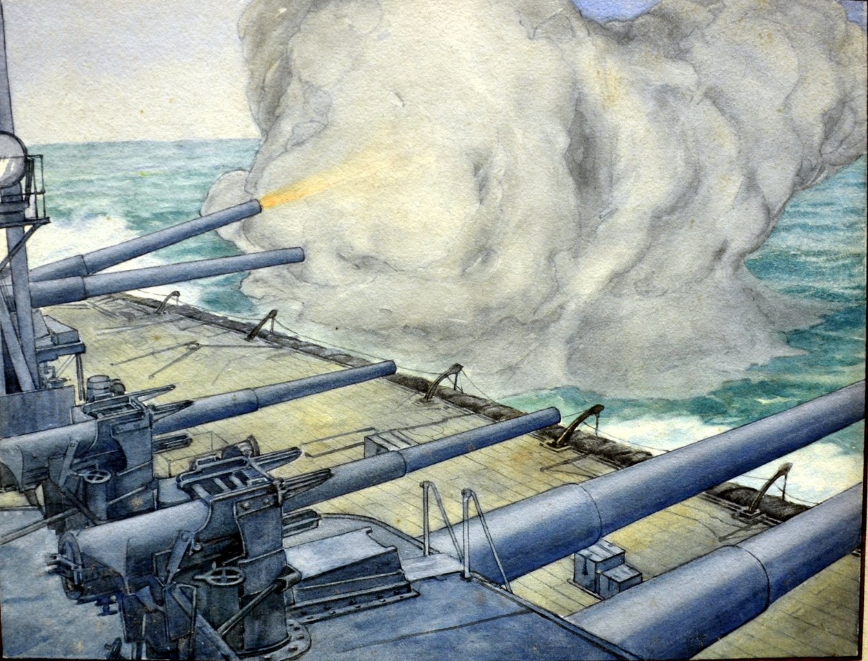 Canhões de navios (wc e cor do corpo no papel) de Charles John de Lacy