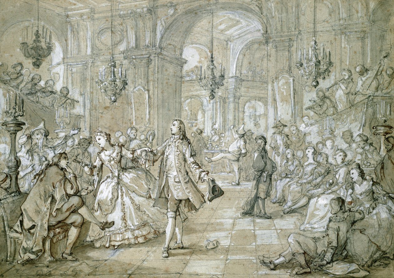 Um baile de máscaras de Charles Joseph Natoire