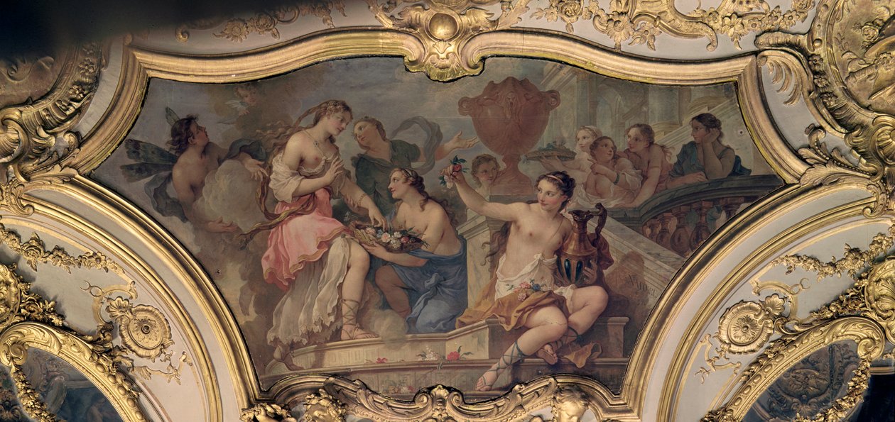 Painel decorativo do salão oval ilustrando a história da psique, 1732-39 de Charles Joseph Natoire