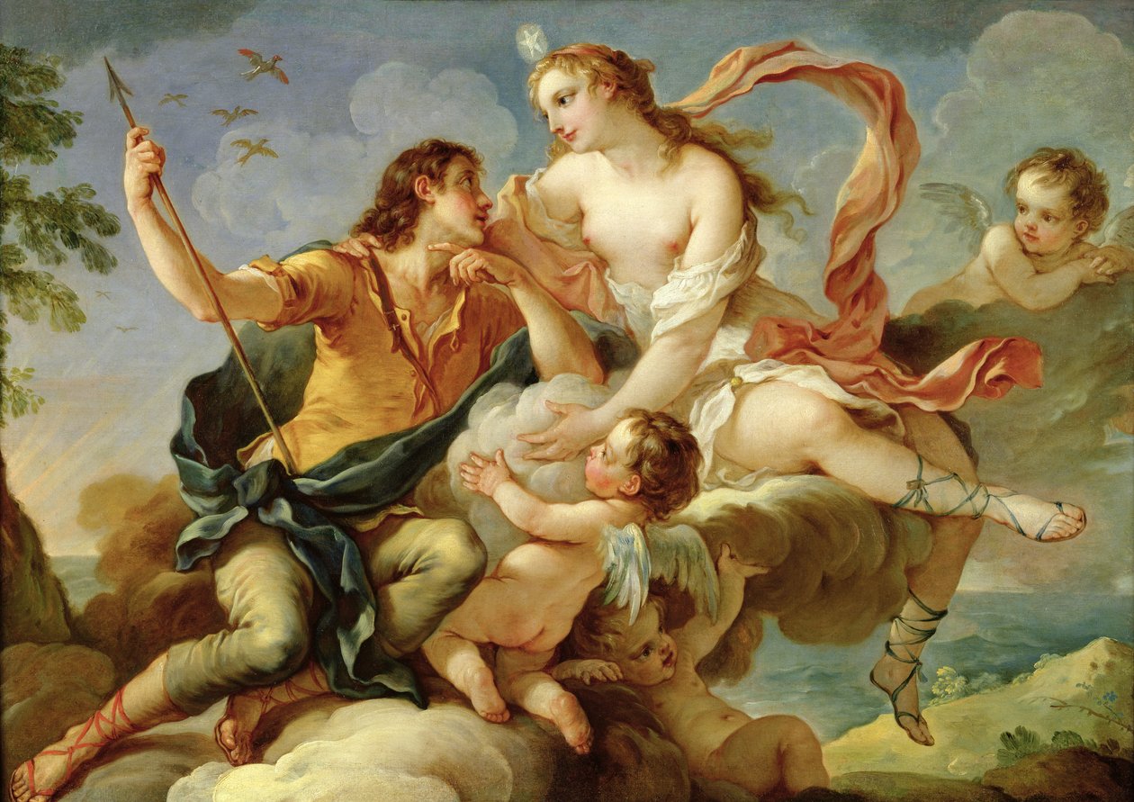 Vênus e Adonis de Charles Joseph Natoire