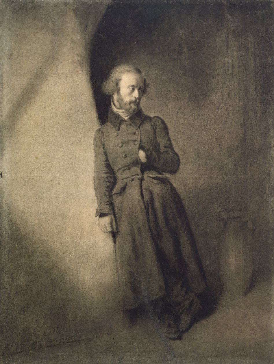 Armand Barbes (1809-70) na prisão, 1835 (carvão no papel) de Charles Joseph Travies de Villiers