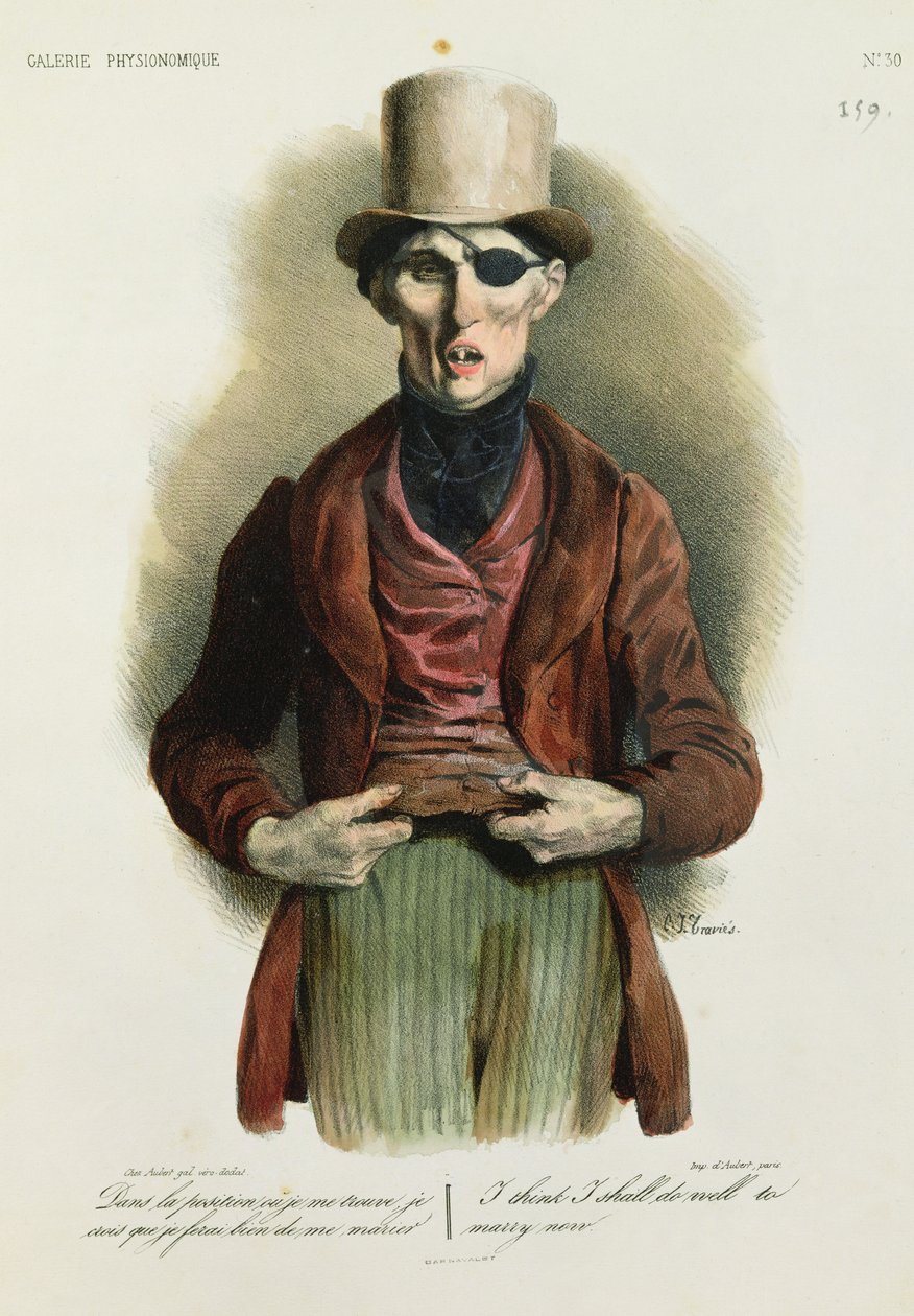 &39;Acho que vou me casar agora&39;, no.30 da &39;Galerie Physionomique&39; de Charles Joseph Travies de Villiers
