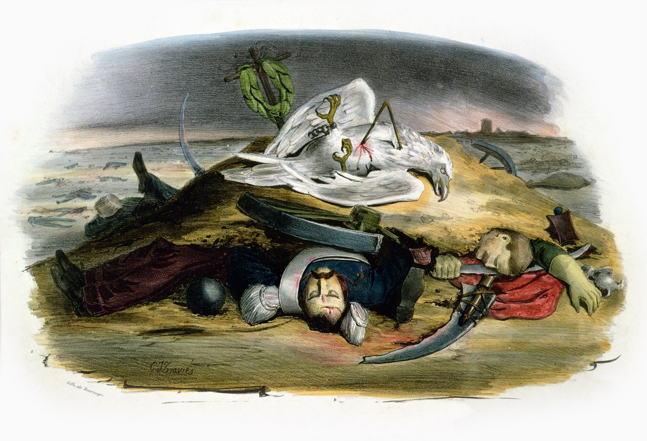 "A ordem prevalece em Varsóvia!", Criticou satiricamente os comentários do ministro Sebastiani depois que as tropas russas invadiram a capital polonesa, em 1831 de Charles Joseph Travies de Villiers