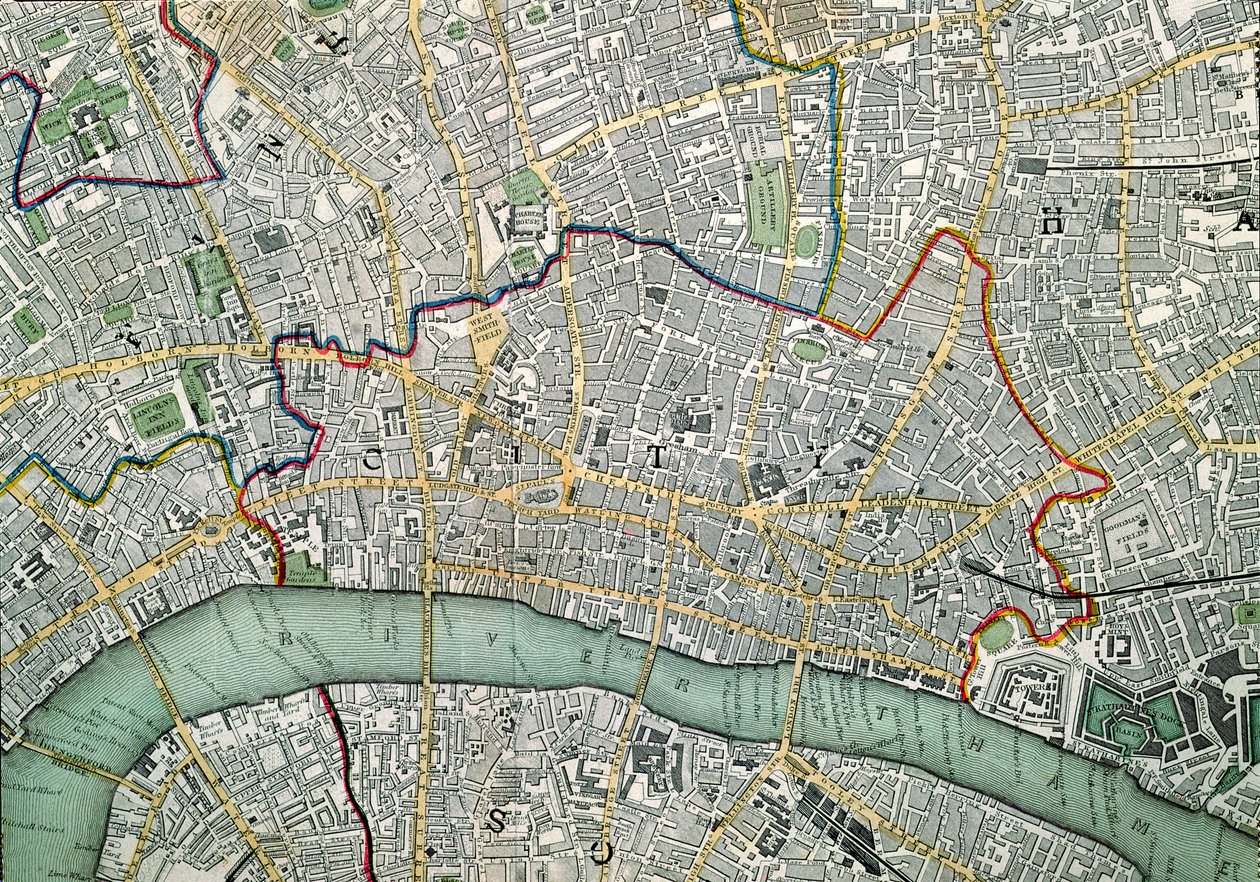 Mapa de Londres, 1852 de Charles Robert Knight