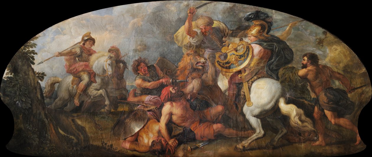Alexandre, o Grande, leões da caça de Charles de la Fosse