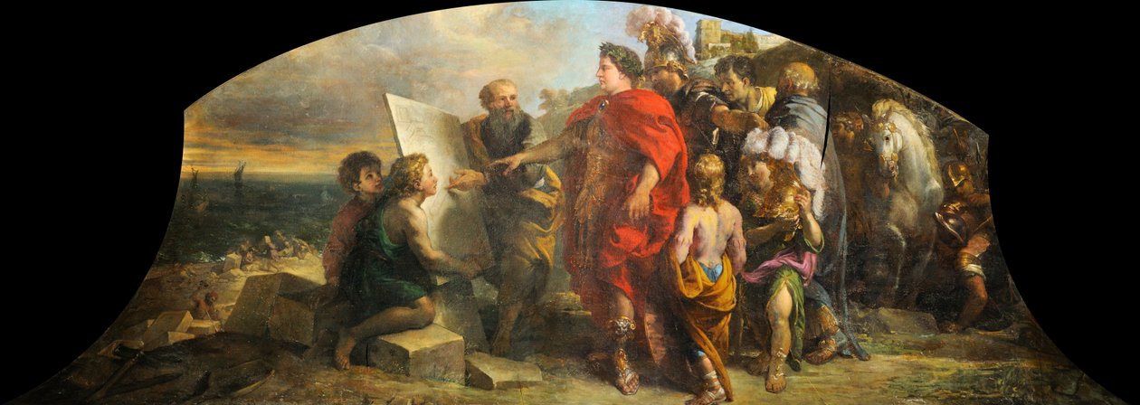 Auguste constrói o porto de Misene de Charles de la Fosse