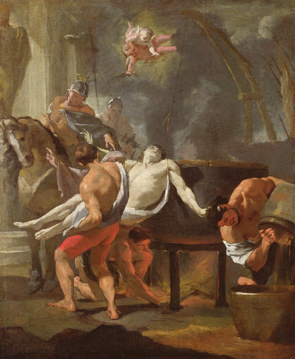 Um esboço de O martírio de São João Evangelista, 1641, de Charles Le Brun