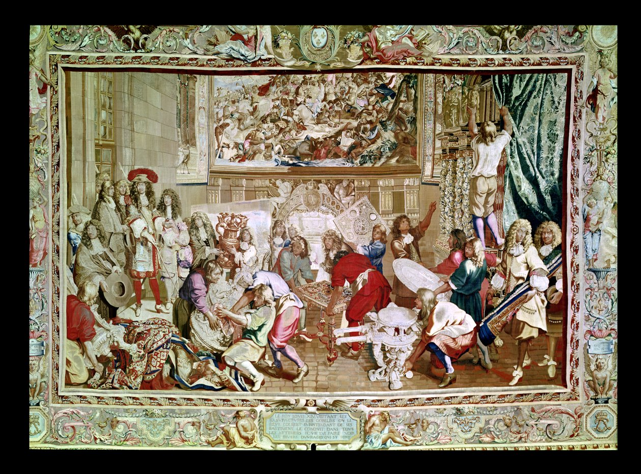 Luís XIV (1638-1715) visita a fábrica dos Gobelins, 15 de outubro de 1667 (tapeçaria) de Charles Le Brun