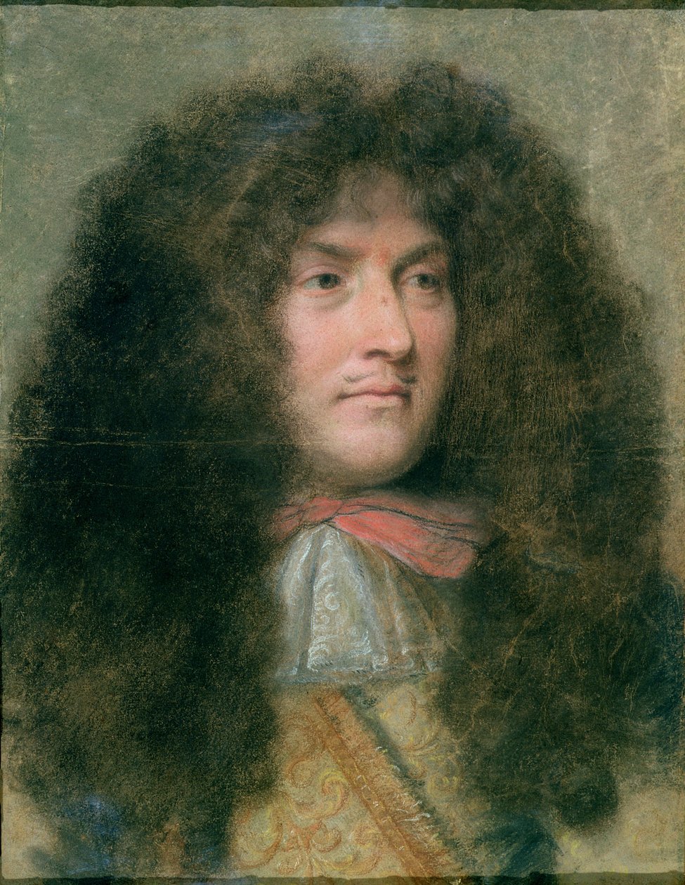 Retrato de Luís XIV (1638-1715) Rei da França (pastel sobre papel) de Charles Le Brun