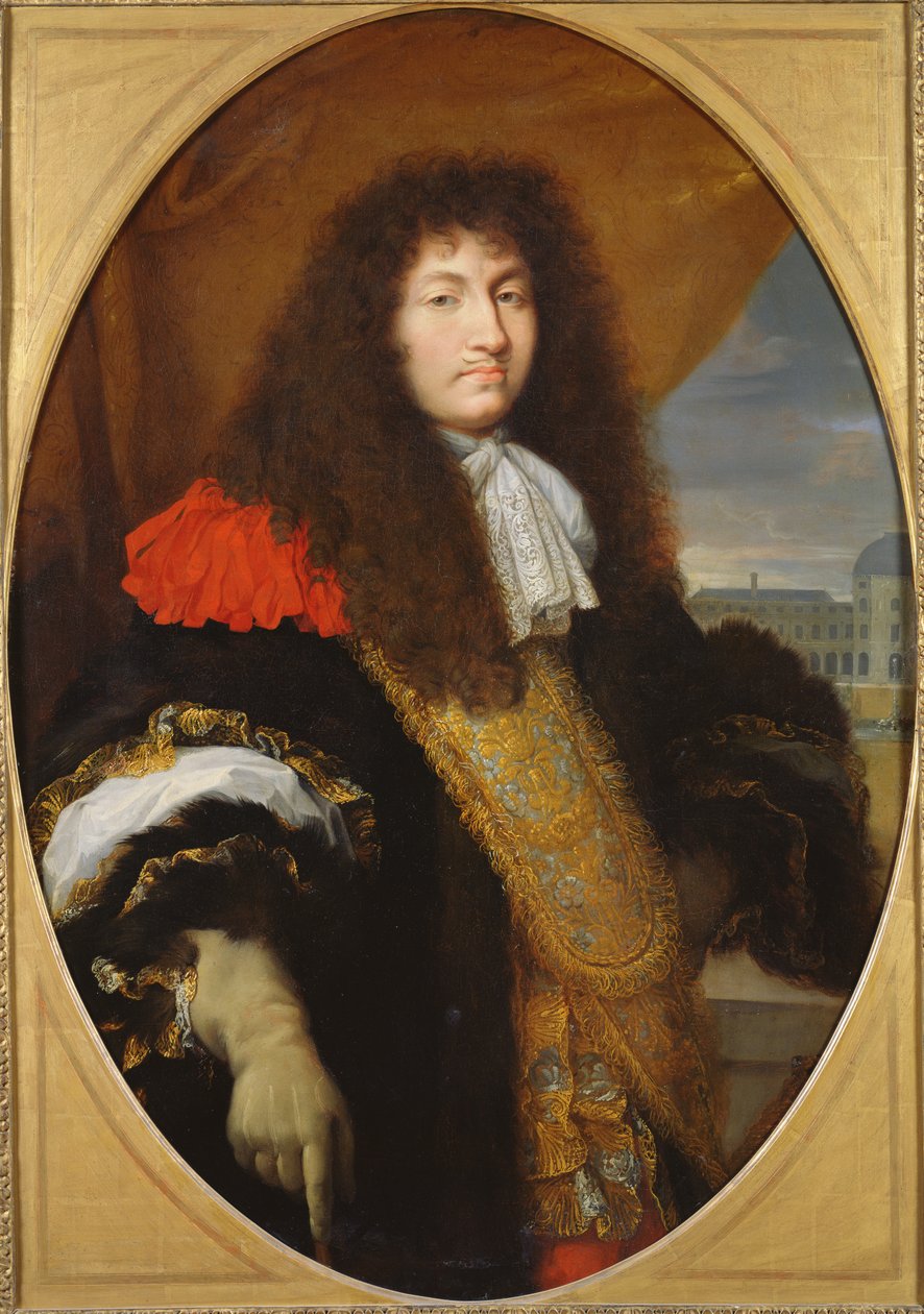 Retrato de Luís XIV (1638-1715), rei da França e Navarra, em frente às Tulherias, c. 1643, de Charles Le Brun