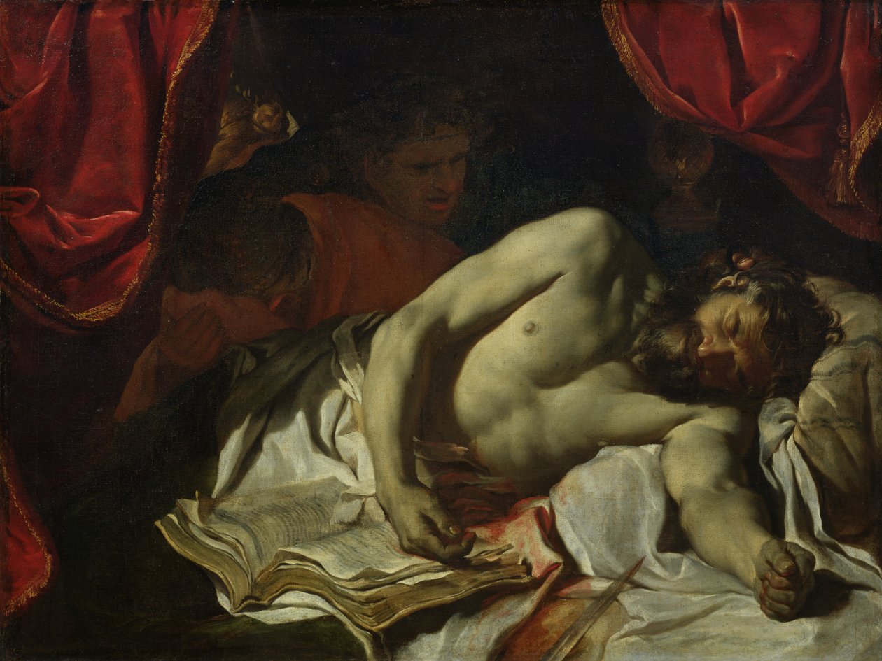 A morte de Catão de Utica (95-46 aC) 1646 de Charles Le Brun